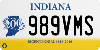 IN license plate 989VMS