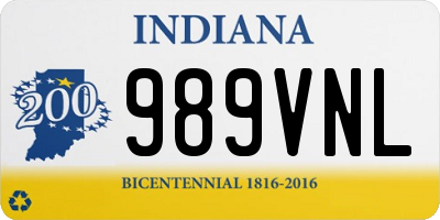 IN license plate 989VNL