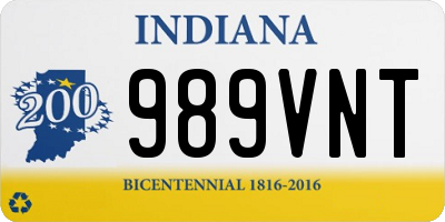 IN license plate 989VNT