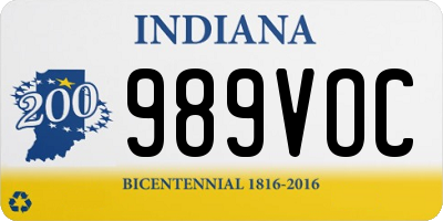 IN license plate 989VOC