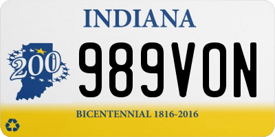 IN license plate 989VON