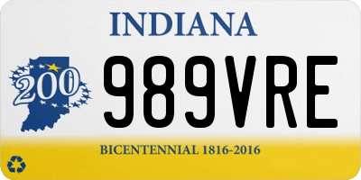 IN license plate 989VRE