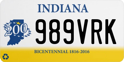 IN license plate 989VRK