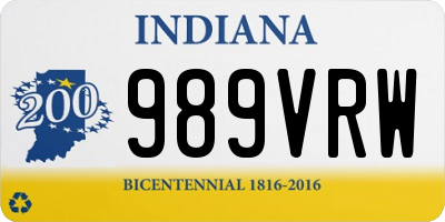 IN license plate 989VRW