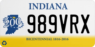 IN license plate 989VRX