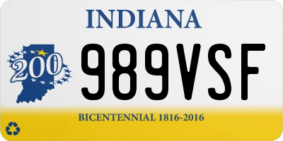 IN license plate 989VSF