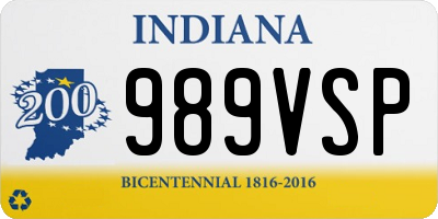 IN license plate 989VSP