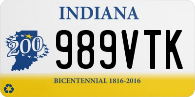 IN license plate 989VTK