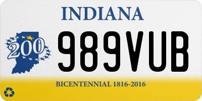 IN license plate 989VUB