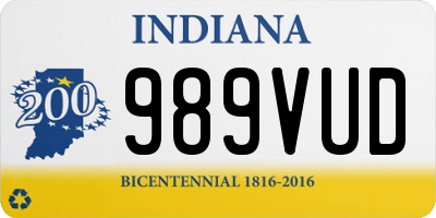 IN license plate 989VUD