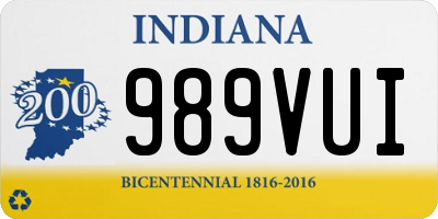 IN license plate 989VUI