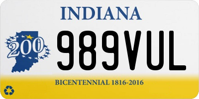 IN license plate 989VUL