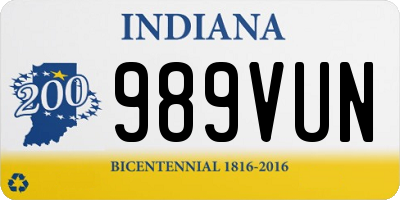 IN license plate 989VUN