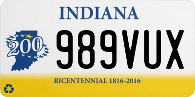 IN license plate 989VUX