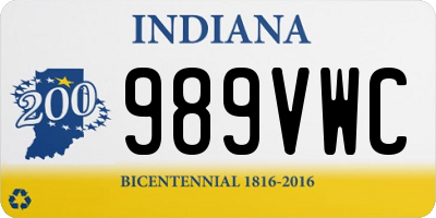 IN license plate 989VWC