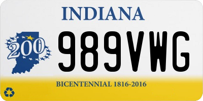 IN license plate 989VWG