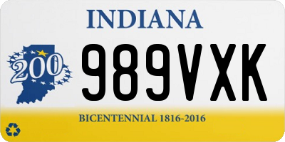 IN license plate 989VXK