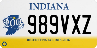 IN license plate 989VXZ