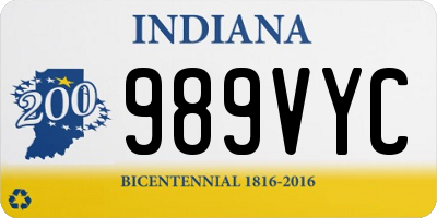 IN license plate 989VYC