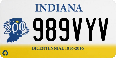 IN license plate 989VYV