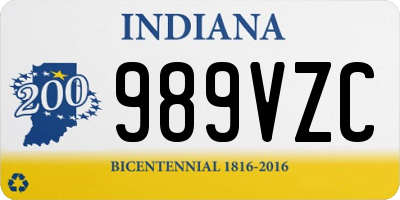 IN license plate 989VZC