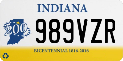 IN license plate 989VZR