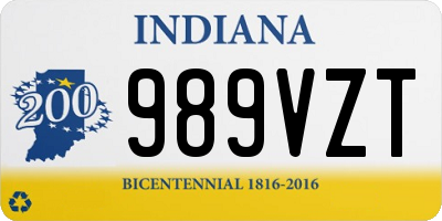 IN license plate 989VZT