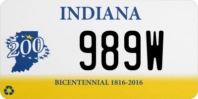 IN license plate 989W