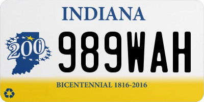IN license plate 989WAH