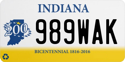 IN license plate 989WAK