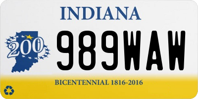 IN license plate 989WAW