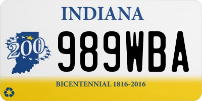 IN license plate 989WBA