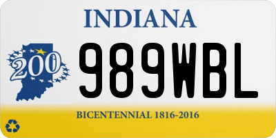 IN license plate 989WBL