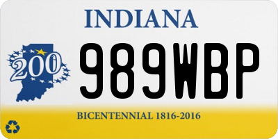 IN license plate 989WBP