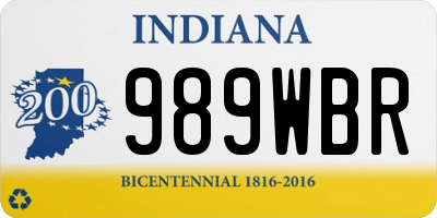 IN license plate 989WBR