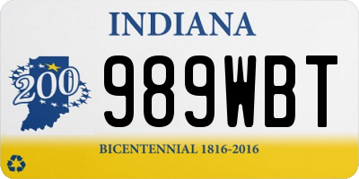 IN license plate 989WBT