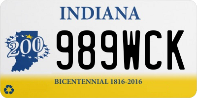 IN license plate 989WCK