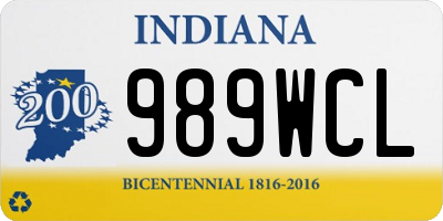 IN license plate 989WCL