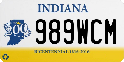 IN license plate 989WCM