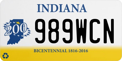 IN license plate 989WCN