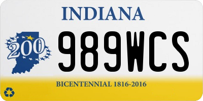IN license plate 989WCS