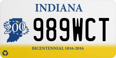 IN license plate 989WCT