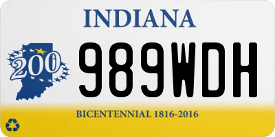 IN license plate 989WDH