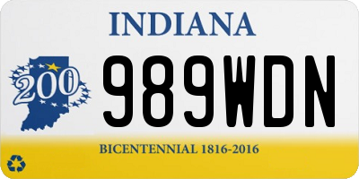 IN license plate 989WDN