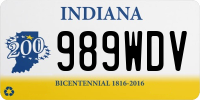 IN license plate 989WDV