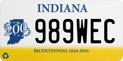 IN license plate 989WEC