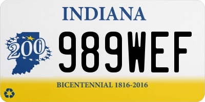 IN license plate 989WEF