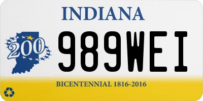 IN license plate 989WEI