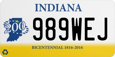 IN license plate 989WEJ