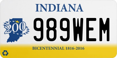 IN license plate 989WEM